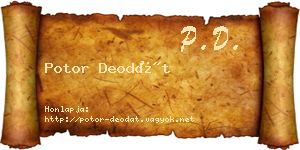 Potor Deodát névjegykártya
